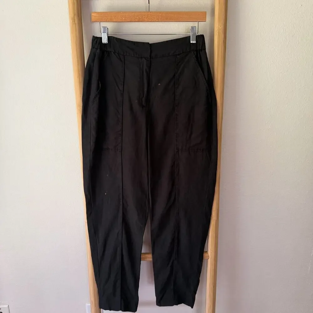 Kobi Halperin Black Tencel Linen Pull On Tapered Pants Women’s Small